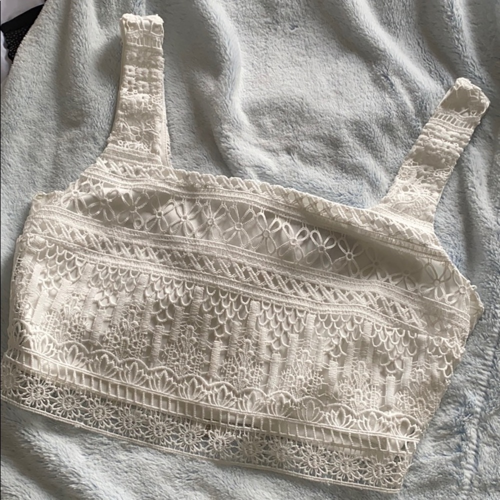 Lulus white crocheted top